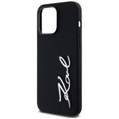 Karl Lagerfeld KARL LAGERFELD etui za IPHONE 14 Pro Max KLHCP14XSCMSMVK (silikonski znak in kovinski logotip) črn