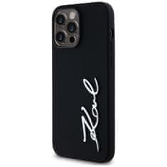 Karl Lagerfeld KARL LAGERFELD etui za IPHONE 14 Pro Max KLHCP14XSCMSMVK (silikonski znak in kovinski logotip) črn