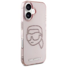 Karl Lagerfeld KARL LAGERFELD etui za IPHONE 16 KLHCP16SHKHDCELP (IML Rhinestones S K Head) roza