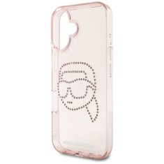 Karl Lagerfeld KARL LAGERFELD etui za IPHONE 16 KLHCP16SHKHDCELP (IML Rhinestones S K Head) roza
