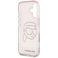 Karl Lagerfeld KARL LAGERFELD etui za IPHONE 16 KLHCP16SHKHDCELP (IML Rhinestones S K Head) roza