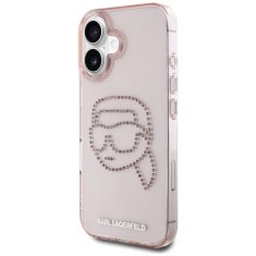 Karl Lagerfeld KARL LAGERFELD etui za IPHONE 16 KLHCP16SHKHDCELP (IML Rhinestones S K Head) roza