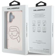 Karl Lagerfeld KARL LAGERFELD etui za IPHONE 16 KLHCP16SHKHDCELP (IML Rhinestones S K Head) roza