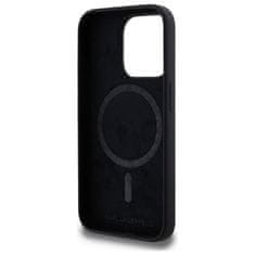 Karl Lagerfeld KARL LAGERFELD etui za IPHONE 15 Pro združljiv z MagSafe KLHMP15LSKHPPLK (SIL KL Head Print) črn
