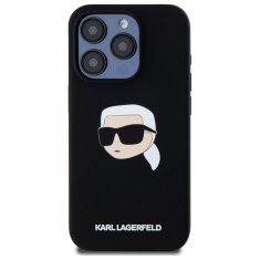Karl Lagerfeld KARL LAGERFELD etui za IPHONE 15 Pro združljiv z MagSafe KLHMP15LSKHPPLK (SIL KL Head Print) črn