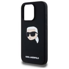 Karl Lagerfeld KARL LAGERFELD etui za IPHONE 15 Pro združljiv z MagSafe KLHMP15LSKHPPLK (SIL KL Head Print) črn