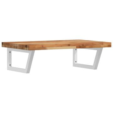 Vidaxl Stenska polica za umivalnik jeklo in trden akacijev les