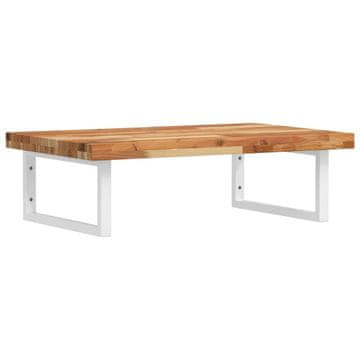 Vidaxl Stenska polica za umivalnik jeklo in trden akacijev les