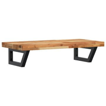 Vidaxl Stenska polica za umivalnik jeklo in trden akacijev les