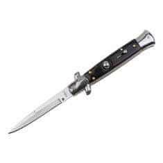 BSH STILETTO klasični vzmetni nož ITALIJA z medeninastimi elementi, črn, 22 cm, T-495