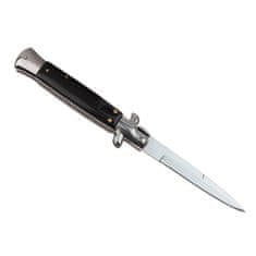 BSH STILETTO klasični vzmetni nož ITALIJA z medeninastimi elementi, črn, 22 cm, T-495