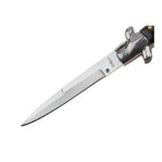 BSH STILETTO klasični vzmetni nož ITALIJA z medeninastimi elementi, črn, 22 cm, T-495