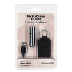 PowerBullet Mini bullet vibrator s kristalom PowerBullet First Class 9 Function, Silver