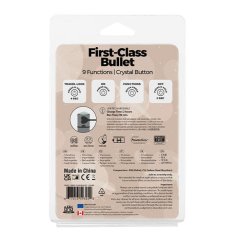 PowerBullet Mini bullet vibrator s kristalom PowerBullet First Class 9 Function, Silver
