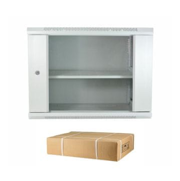 Datech zidni kabinet 12U 635 600x450 siv + polica DP.6412.9000