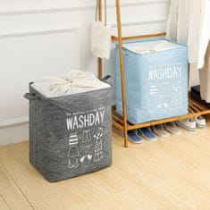 LIVEFY koš za perilo Washday 50×40×50 cm, siv