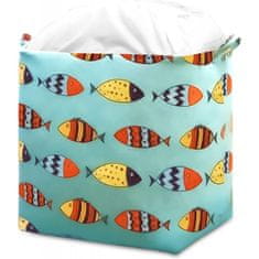 LIVEFY koš za igrače / perilo Fishy 50×40×45 cm, turkizen