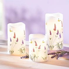 Weltbild LED voščene sveče Lavender, komplet 3
