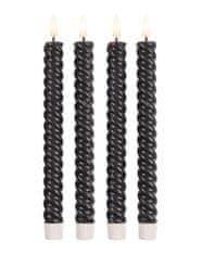 Weltbild LED voščene sveče Twist, 4 kosi, antracit