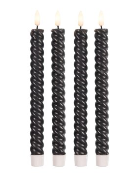 Weltbild LED voščene sveče Twist, 4 kosi, antracit