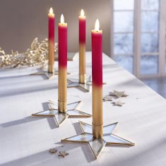 Weltbild LED voščene sveče Magenta Shine, 4 kosi