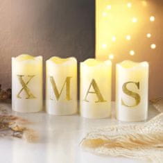 Weltbild Sveče LED iz pravega voska XMAS, komplet 4 kosov