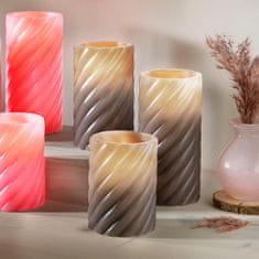 Weltbild LED voščene sveče Twist, rjave barve, komplet 3
