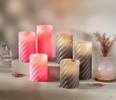 Weltbild LED voščene sveče Twist, rjave barve, komplet 3