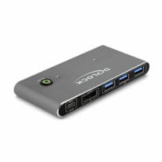 Delock KVM stikalo 2x1 DisplayPort/USB TipC 8K 18646