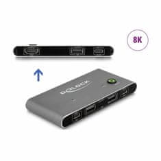 Delock KVM stikalo 2x1 USB TipC DP/HDMI 8K 11486