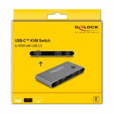 Delock KVM stikalo 2x1 USB TipC DP/HDMI/ DisplayPort 8K 11485