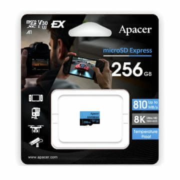 Apacer microSD express 256GB spominska kartica U3 V30 AP256GMCEXG3X17-RA