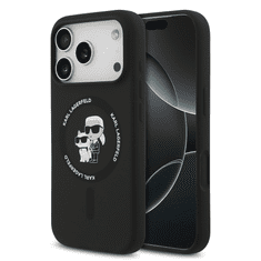 Karl Lagerfeld Originalen ovitek MagSafe iPhone 17 Pro - Karl and Choupette - črn - KLHMP17LSCMKCRHK