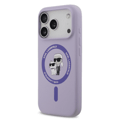 Karl Lagerfeld Originalen ovitek MagSafe iPhone 17 Pro - Karl and Choupette - vijola - KLHMP17LSCMKCRHU