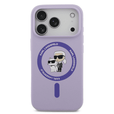 Karl Lagerfeld Originalen ovitek MagSafe iPhone 17 Pro - Karl and Choupette - vijola - KLHMP17LSCMKCRHU