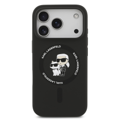 Karl Lagerfeld Originalen ovitek MagSafe iPhone 17 Pro - Karl and Choupette - črn - KLHMP17LSCMKCRHK