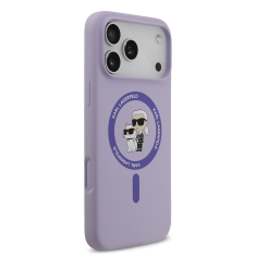 Karl Lagerfeld Originalen ovitek MagSafe iPhone 17 Pro Max - Karl and Choupette - vijola - KLHMP17XSCMKCRHU