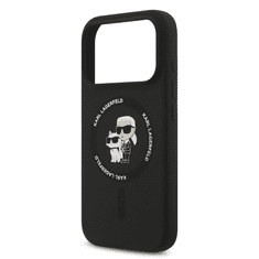 Karl Lagerfeld Originalen ovitek MagSafe iPhone 17 Pro - Karl and Choupette - črn - KLHMP17LSCMKCRHK