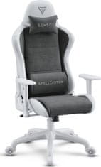 SENSE7 Igralni stol Fuku PU Suede, Belo-Sivi