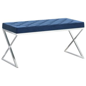 Vidaxl Klop 97 cm moder žamet in nerjaveče jeklo