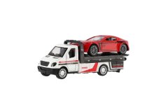 Teddies Avto vlečni tovornjak + avto kovina/plastenke 11cm za raztezanje nazaj mešanica vrst