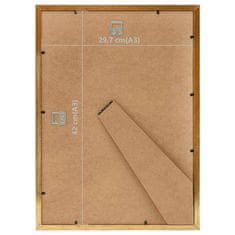 Vidaxl Foto okvirji 5 kosov stenski/namizni zlati 29,7x42 cm MDF