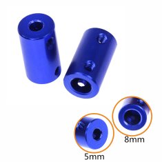 Start3Dprint 2kosa Trda aluminijasta sklopka 5mm x 8mm - tog konektor motor-vijak, dolžina 25mm