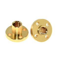 Start3Dprint 2kosa Trapezna matica T8 TR8x8 medenina s prirobnico, hod 8 mm, prirobnica 22 mm