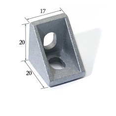 Start3Dprint 10kosov Aluminijasti kotnik 20x20x17mm za 20mm profil LKC - T-utor 5mm/6mm