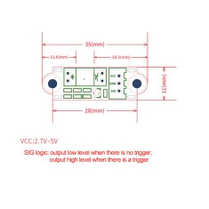 Start3Dprint 2kosa Optično končno stikalo z 1m kablom za 3D tiskalnik, CNC, robotiko (35x11mm)