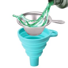 Start3Dprint 2kosa Zložljivi silikonski lijak z mrežastim filtrom iz nerjavečega jekla za tekočo smolo, zložen dizajn