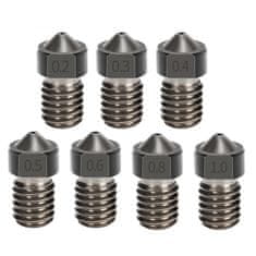 Start3Dprint 2kosa 0,6 mm utrjena jeklena šoba za filament 1,75 mm - navoj M6, visoka temperatura, odporna na obrabo