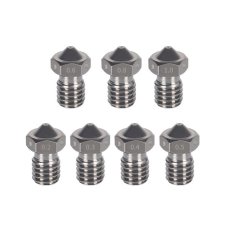 Start3Dprint 2kosa Šoba iz titanove zlitine 0,4 mm za filament 1,75 mm, navoj M6, za visoke temperature