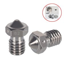 Start3Dprint 2kosa Šoba iz titanove zlitine 0,4 mm za filament 1,75 mm, navoj M6, za visoke temperature